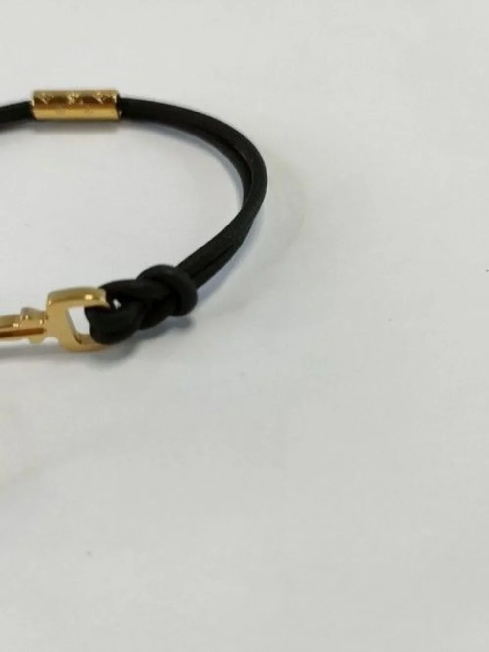 Louis Vuitton Bracelet LV Padlock Gold Black Leather Metal - Picture 4 of 10